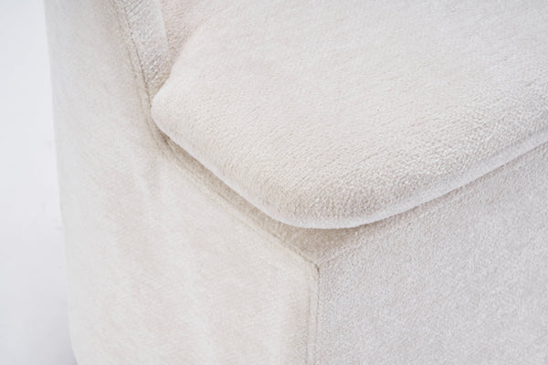 English Elm 058-Set Chenille Fabric Dining Chairs with 360° Swivel Wheels, Ergonomic Upholstered Seating, 250 lb Capacity Beige W527P242552