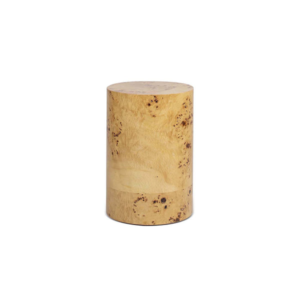 English Elm Jennifer Taylor Home - Nebula Burl Wood 22" Accent Pillar Side Table in Warm Natural Brown — Unique Grain, Durable Plinth B2719P405638