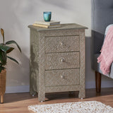 Christopher Knight Home® - Noble House - Deschutes Handcrafted Boho 3 Drawer Nightstand