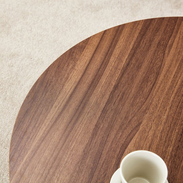 English Elm Versatile MDF Round Coffee Table with Modern Minimalist Nordic Design, Durable Scratch-Resistant Top Walnut W3226P278925