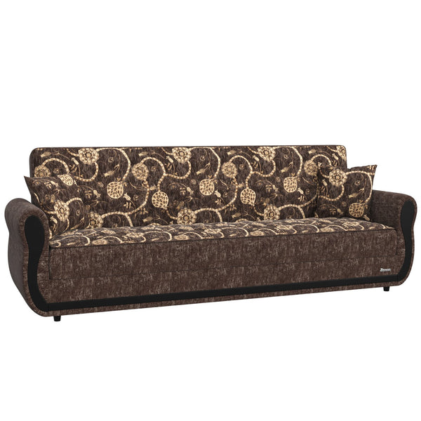 English Elm PrimeNest Averna Collection Upholstered Convertible Sofabed with Storage Chenille Click-Click Comfort Grey+Brown,Off White B030P286555