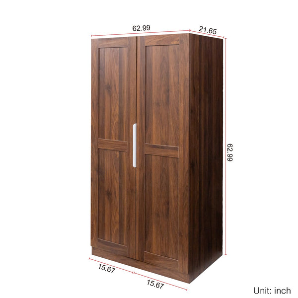 English Elm 62.99In Kitchen Pantry Cabinet - Stylish Walnut Buffet With Multi-Level Storage For Any Room W331S00157