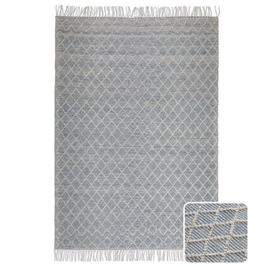 English Elm Ogden Ivory 6x9 Area Rug - Handwoven Wool Blend Diamond Pattern with Teal Accents & Fringe Pad Recommend B136P188390