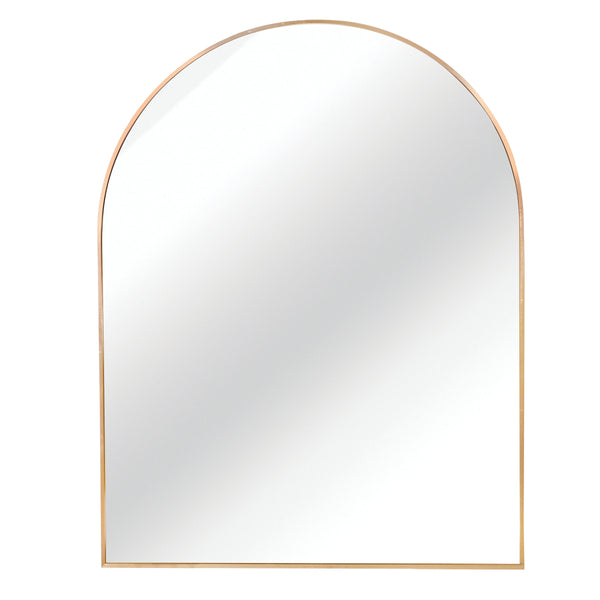 English Elm 30x40 Arched Bathroom Mirror with Anti-Rust Metal Frame, Shatterproof 4mm HD Glass & Easy Mounting Gold W2203P310336