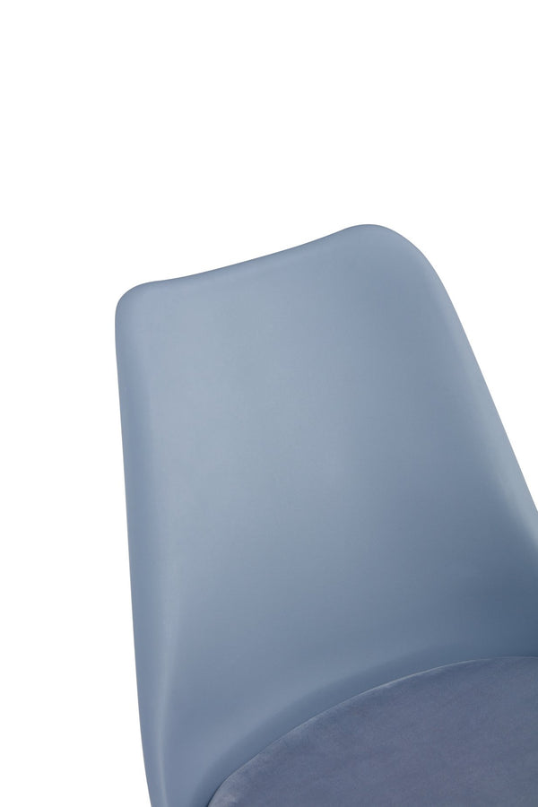 English Elm Modern Dining Chairs Set Of 4 - Stylish Grey Shell Lounge Design With Elegant Golden Steel Legs W370P207510