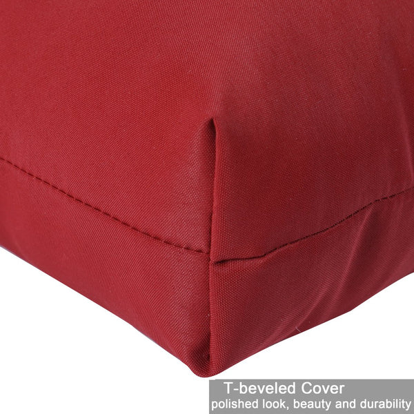 English Elm 2 Pcs Set High Back Patio Chair Cushions Tufted Outdoor Reversible 44x22x4 Waterproof Comfort Red W419P287335
