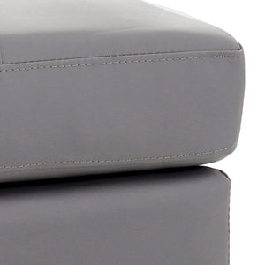 English Elm Casual Square Gray Upholstered Ottoman Compact Accent Seat for Modern Living Rooms B078108261