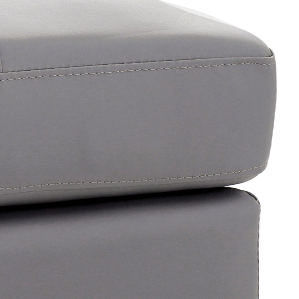 English Elm Casual Square Gray Upholstered Ottoman Compact Accent Seat for Modern Living Rooms B078108261