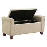 OSP Home Furnishings Crowder Storage Bench Linen