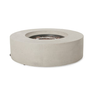 English Elm Christopher Knight Home® - Outdoor 50,000 Btu Round Mgo Concrete Propane Fire Pit - Modern Light Grey Design For Cozy Gatherings 59240.00WHI-50K