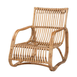 English Elm Modern Handcrafted Rattan Accent Chair Openwork Frame Bohemian Coastal Lounge Seating B2750P470069