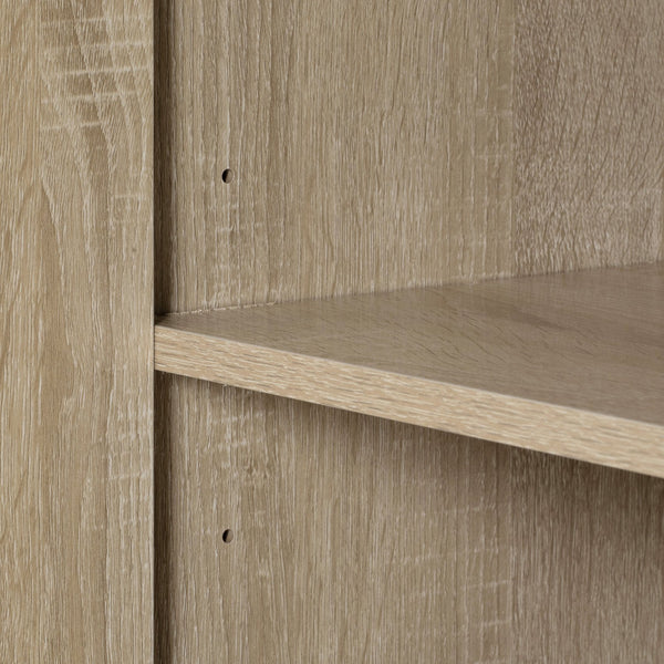 English Elm K&K Fluted Kitchen Island with Extendable Dining Table, Art Deco Mid-Century Design, Built-In Power Hub, Gold Handle Natural N707S000018Y