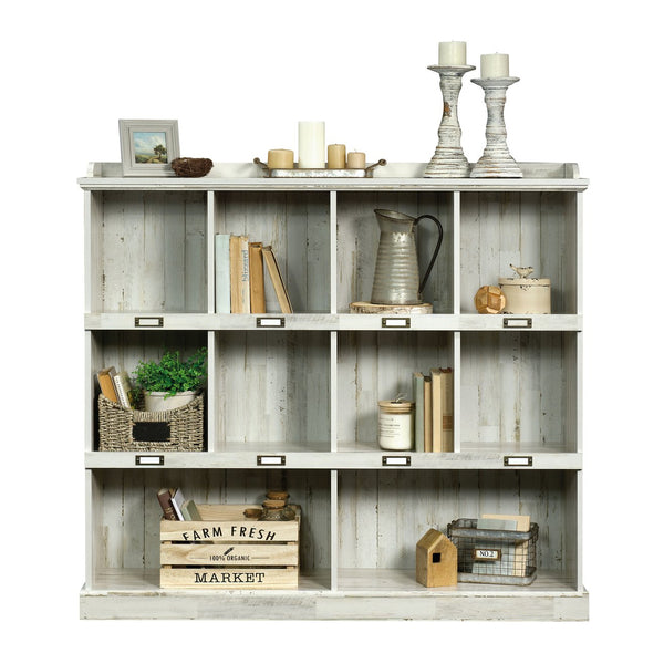 English Elm Bookcase, Modern White Finish With Ten Cubbies For Stylish Storage And Display In Any Room B356P402783