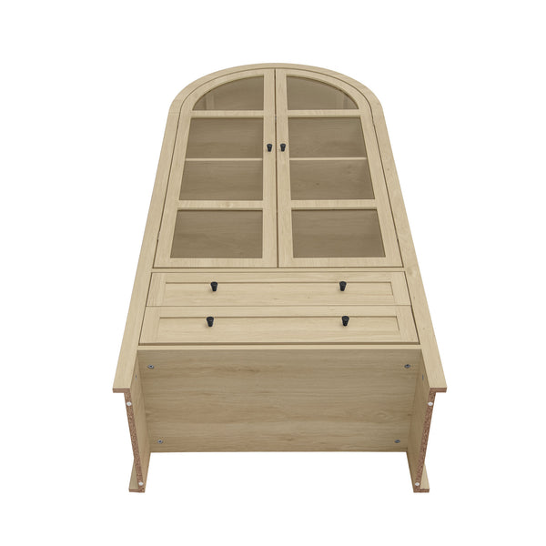 English Elm 70.28" Tall Arched Kitchen Pantry - Stylish Farmhouse Cabinet With Adjustable Shelves For Versatile Storage W688P204443