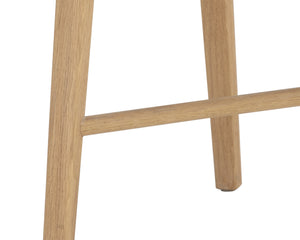 Sunpan Dominic Counter Stool - Solid Oak Craftsmanship with Sculpted Seat for Elegant Modern Spaces Light Oak