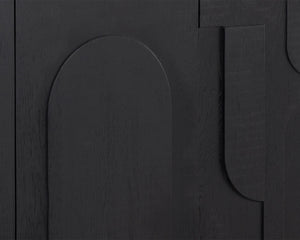 Sunpan Cove Sideboard - Scandinavian-Inspired Design with Ample Storage and Stunning Wood Patterning Black