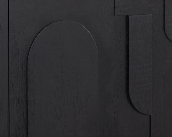 Sunpan Cove Sideboard - Scandinavian-Inspired Design with Ample Storage and Stunning Wood Patterning Black