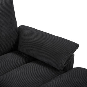 English Elm Swivel Barrel Accent Chair Chenille Tufted Round Club Seat for Living Room Lounge Black N719S002180B