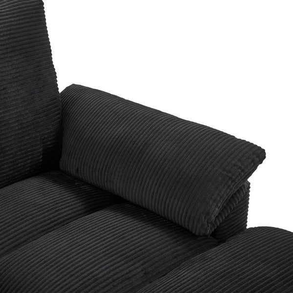 English Elm Swivel Barrel Accent Chair Chenille Tufted Round Club Seat for Living Room Lounge Black N719S002180B