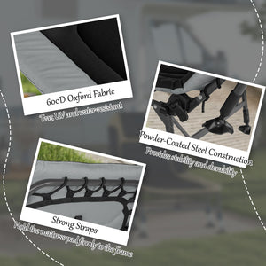 English Elm Outsunny Camping Cot For Adults - Heavy-Duty Folding Bed With Cushions, Adjustable Lounger & 400 Lbs Capacity W2225P200559-GIGA