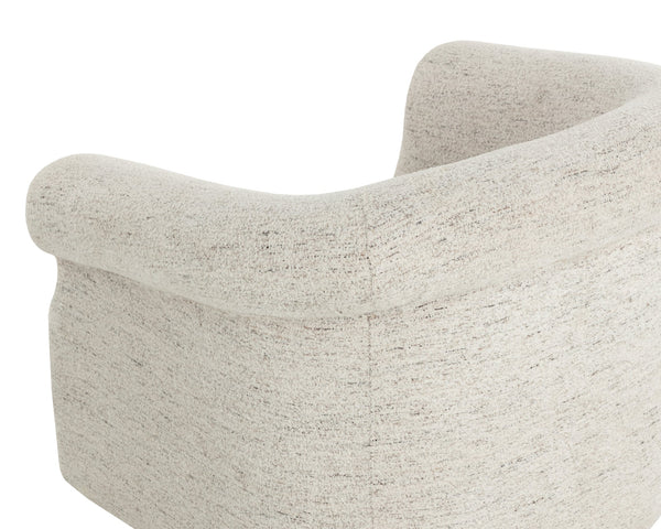 Sunpan Libby Swivel Lounge Chair - Modern Minimalism In Hailey Moon Fabric With Comfortable Foam Fill Cream Fabric 111951