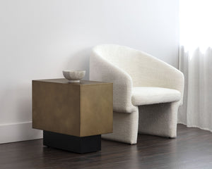 Sunpan Blakely Side Table - Contemporary Rectangular End Table with Bold Design and Artisan Craftsmanship Antique Brass