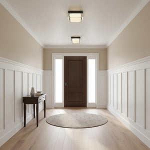 English Elm 8-inch Matte Flush Mount Led Ceiling Light with Frosted Diffuser for Modern Spaces Black B370P398962