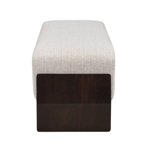 English Elm Rubber Wood Three Seat Upholstered Bench Thick Cushioned Entryway Bedroom Accent N769P355905W