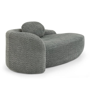 English Elm Modern Oval Bouclé Lounge Chair with Sculpted Armrest for Bedroom or Living Room Dark Gray W487P456131