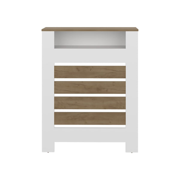 English Elm Radiator Cover Cabinet with Three Open Shelves White Finish Modern Living Room B097P369458