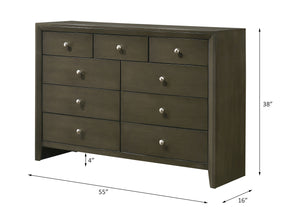 English Elm Ilana Gray Finish Dresser with 9 Spacious Drawers, English Dovetail Construction & Smooth Glides B2726P261905