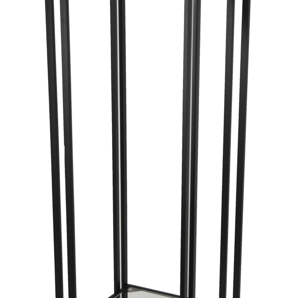 English Elm Buckley Black Metal Plant Stand with Mirrored Shelves for Glam Living Room Decor B056P416941