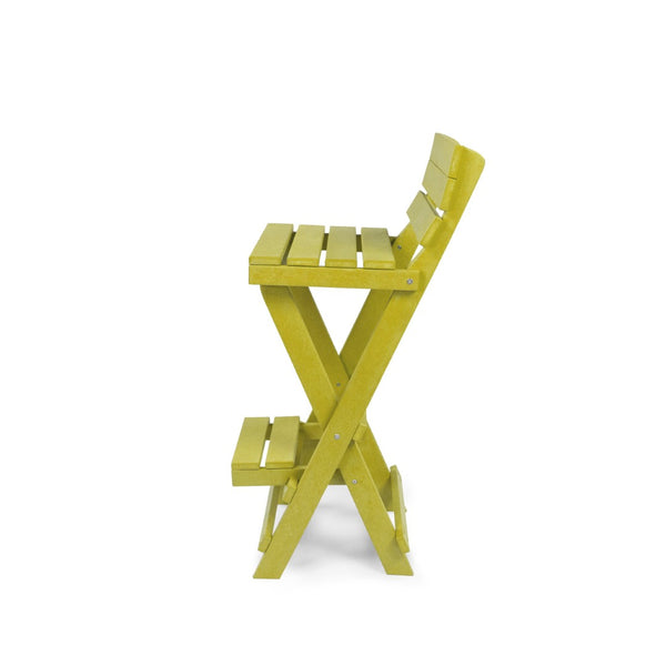 English Elm Harbor Point Recycled Hdpe Outdoor Folding Bar Stool Patio Deck All Season Seating Yellow B2745P409653