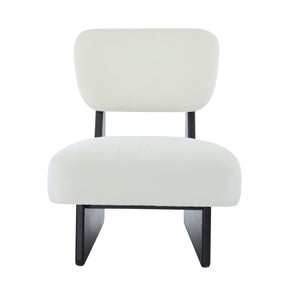 English Elm Christopher Knight Home® - [Set of 2] Modern Lounge Chair with Polyester Upholstery and Solid Wood Base — Minimalist Comfort for Home Black,White N767P241702B