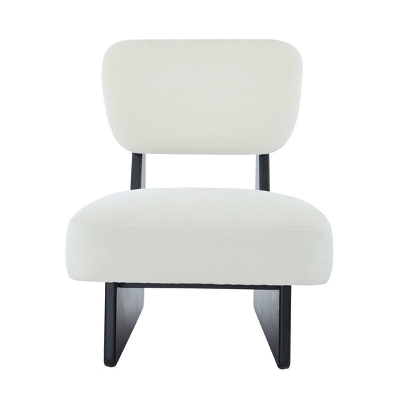 English Elm Christopher Knight Home® - [Set of 2] Modern Lounge Chair with Polyester Upholstery and Solid Wood Base — Minimalist Comfort for Home Black,White N767P241702B