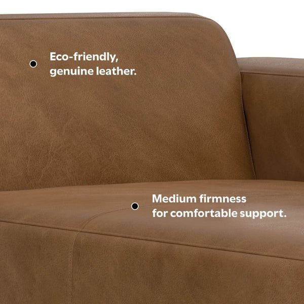 English Elm Rex Right Chaise Sofa Module - Premium Caramel Leather, Modern Design, Customizable Comfort & Style B136P199222-GIGA