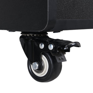 English Elm On-Trend Mobile End Table With Lockable Wheels, Cream Nightstand With Storage For Living Spaces N721P191983B-GIGA