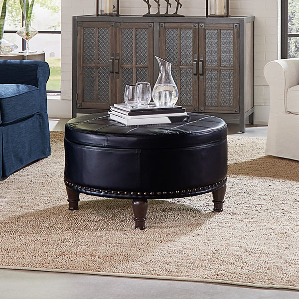OSP Home Furnishings Augusta storage Ottoman Black