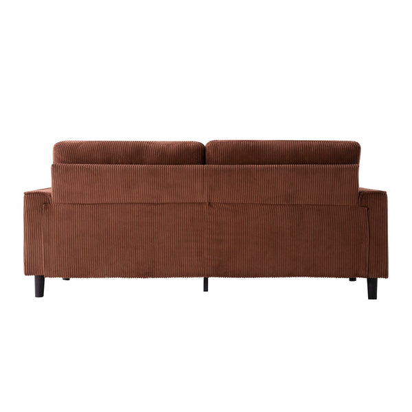 English Elm 81.8"corduroy Ribbed Upholstered 2-seater Sofa with Iron Wood Frame for Living Room Orange W5515P488193