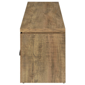 English Elm Tesoro Mango 2-Drawers TV Stand with Open Shelf, Rustic Engineered Wood, Black Pulls, Cord Management B062P376001