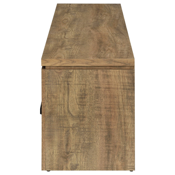 English Elm Tesoro Mango 2-Drawers TV Stand with Open Shelf, Rustic Engineered Wood, Black Pulls, Cord Management B062P376001