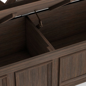 English Elm Amherst Solid Wood Entryway Storage Bench – Farmhouse Brown, Stylish Seating & Practical Storage Solution B136P158336