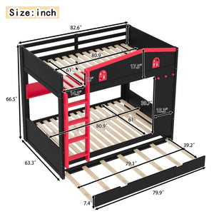 English Elm Twin Xl Solid Pine Loft Bed with Built-in Led Lighting and Storage Shelves W1580S00393