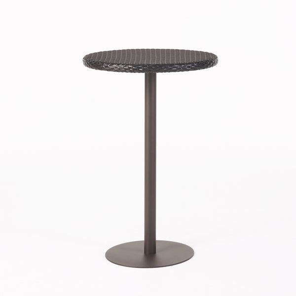 English Elm Christopher Knight Home® - Outdoor 26" Round PE Rattan Bar Table Multibrown — Weatherproof Aluminum Frame, Rustic Patio Style 61556.00MBRN