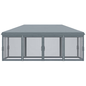 English Elm Outsunny 10' X 20' Heavy-Duty Pop Up Canopy Tent With Mesh, Instant Shade For Outdoor Events & Parties W2225P174283-GIGA