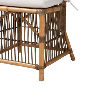 English Elm Modern Rattan Dining Chair Foam Cushioned Seat Bohemian Coastal Open Weave Frame B2750P467638
