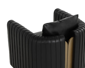 Sunpan ALIX Lounge Chair - Modern Glamour in Luxurious Cantina Black with Elegant Gold Trim & Comfort 111518
