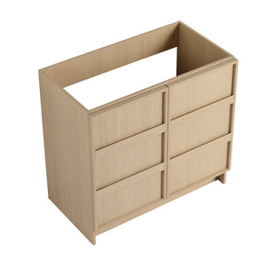English Elm 36" Freestanding Bathroom Vanity Plywood Base Soft-close Doors Dune Oak Finish W999P392894