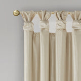 Madison Park Emilia Transitional Twist Tab Total Blackout Window Curtain Panel MP40-6369 Champagne