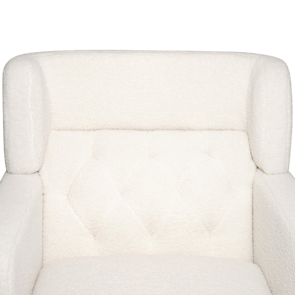English Elm Christopher Knight Home® - Upholstered Teddy Fleece Armchair with Tufted Back, Contemporary Cozy Accent Seat for Living Room Beige N763P193158A